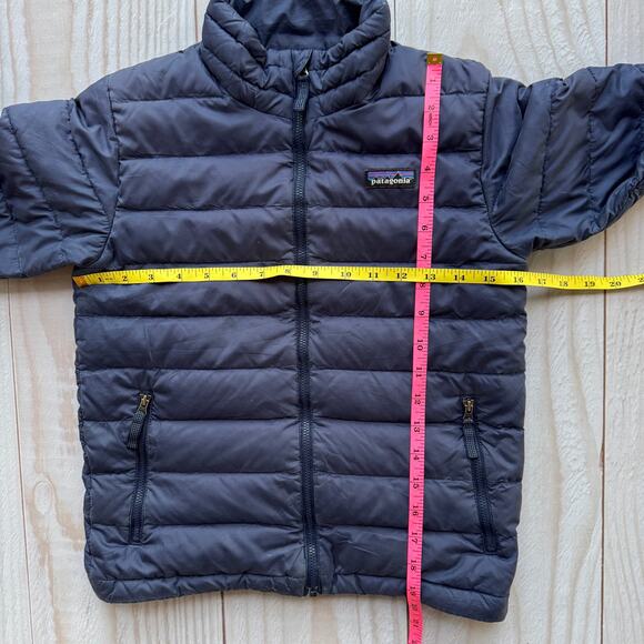 Patagonia Duck Down Sweater Boys Size Small 7-8 Full Zip Puffer Jacket Navy - Picture 5 of 7